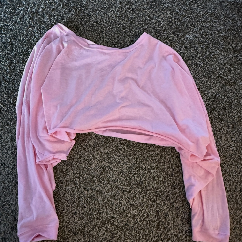 Pink Long Sleeve Crop Top URBAN OUTFITTERS